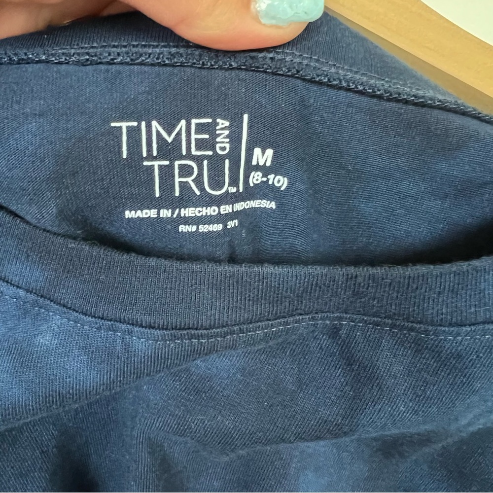 NWT Time And Tru Oversized Dark Navy Tye Dye T - Shirt / Pullover Sz M - Picture 7 of 15